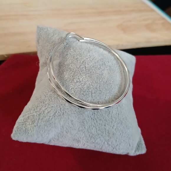 Hoop Earrings Bracelet Sterling Silver 925 - Picture 1 of 5